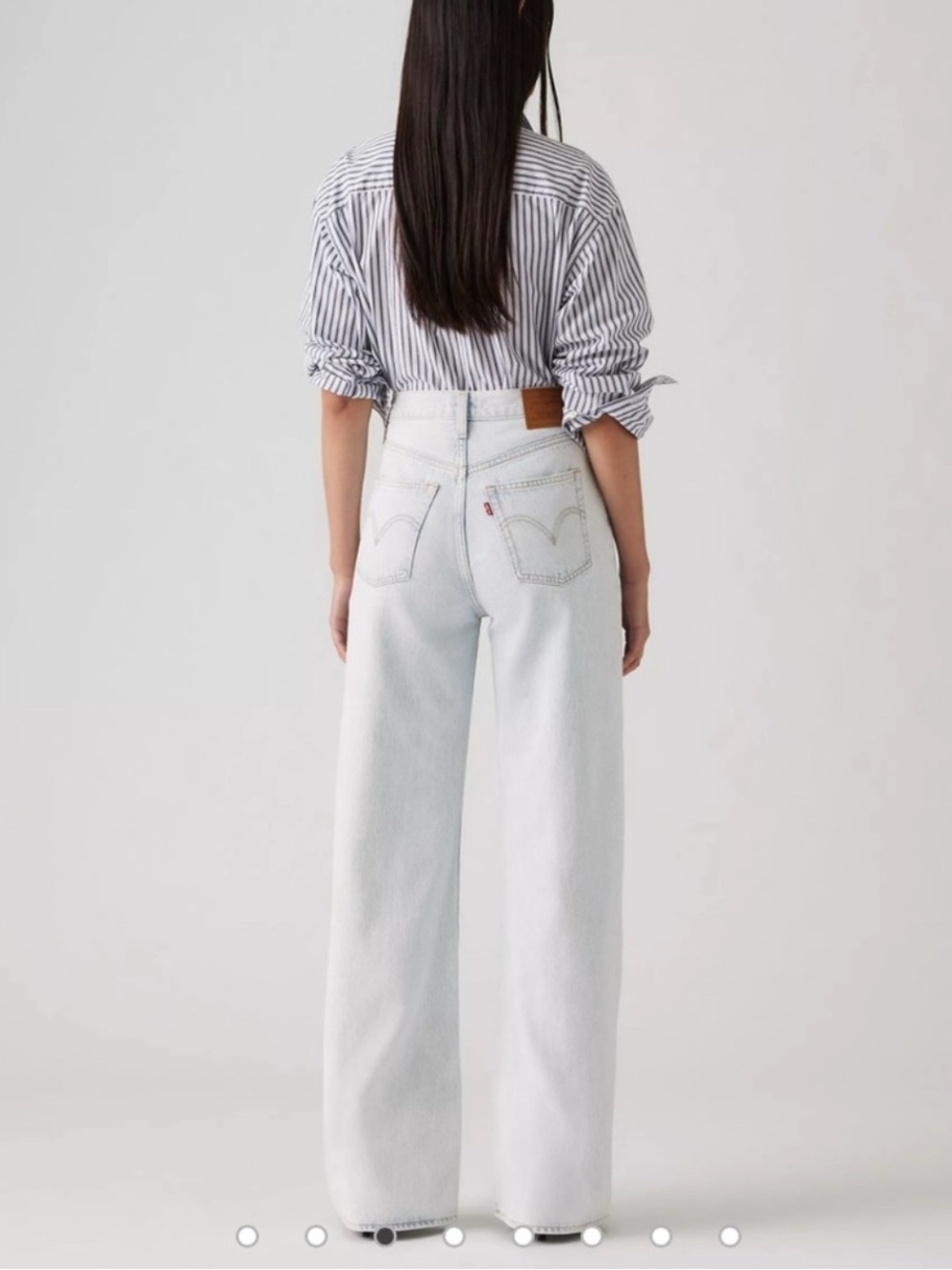 Premium Levis Ribcage Wide Leg, very light blue size waist 27 length 32